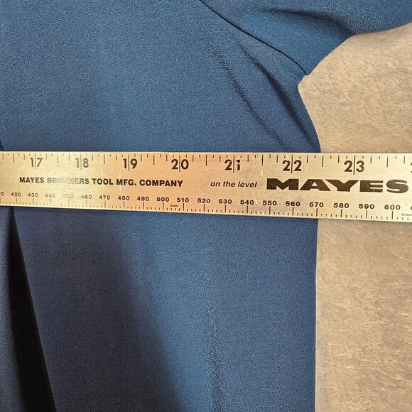 Susan Graver liquid knit Womens L blue Open Front Cardigan Pockets career flowy - Picture 2 of 12